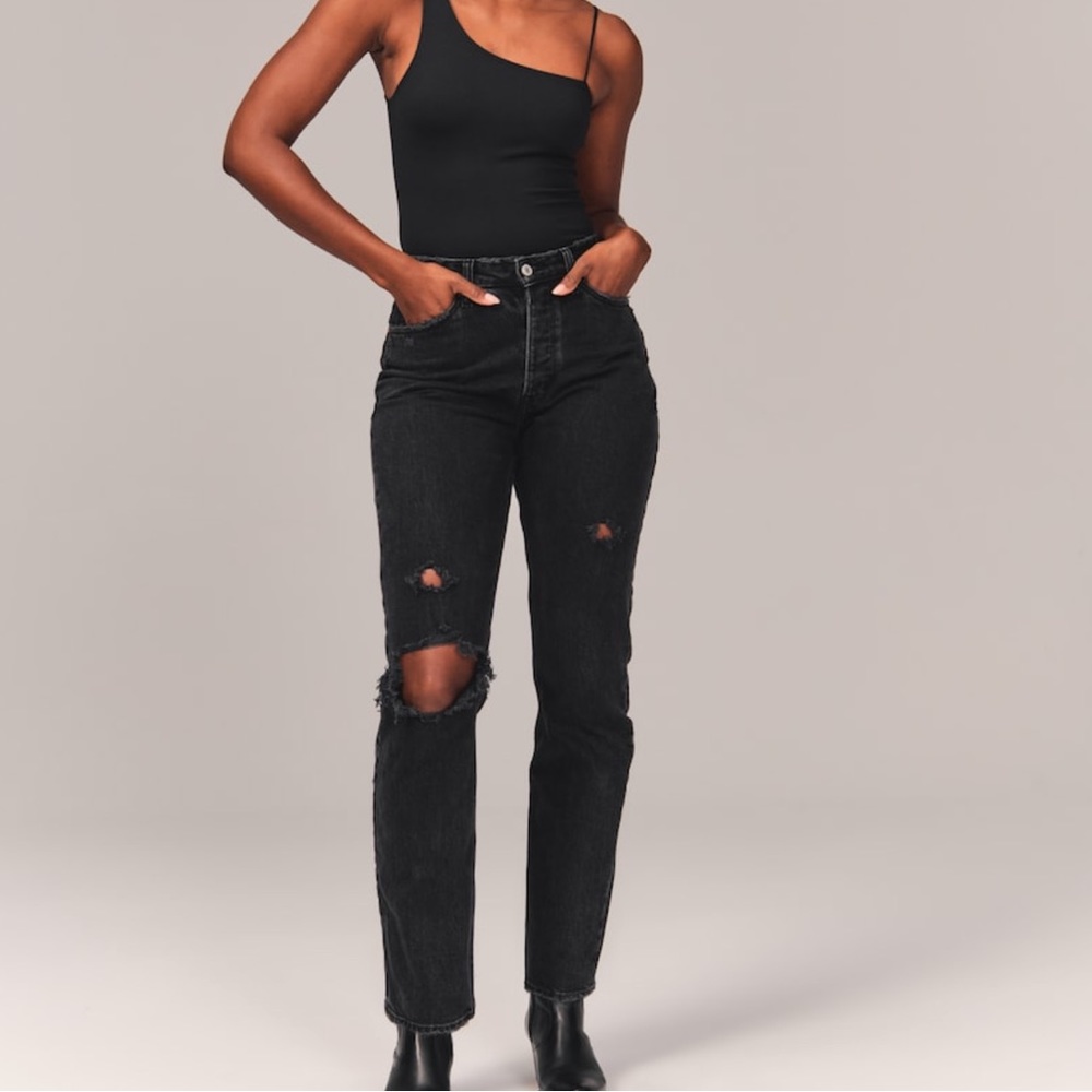 Abercrombie Curve Love High Rise Dad Jean (90s straight jean)